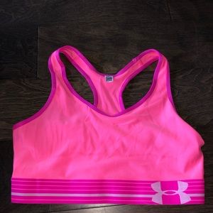 Under armour sports bra neon pink